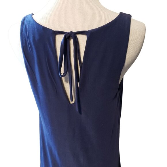 Soma Womens Sleeveless Navy Blue Dress With V-Neck‎ & Back Tie Detail size S - Picture 5 of 16